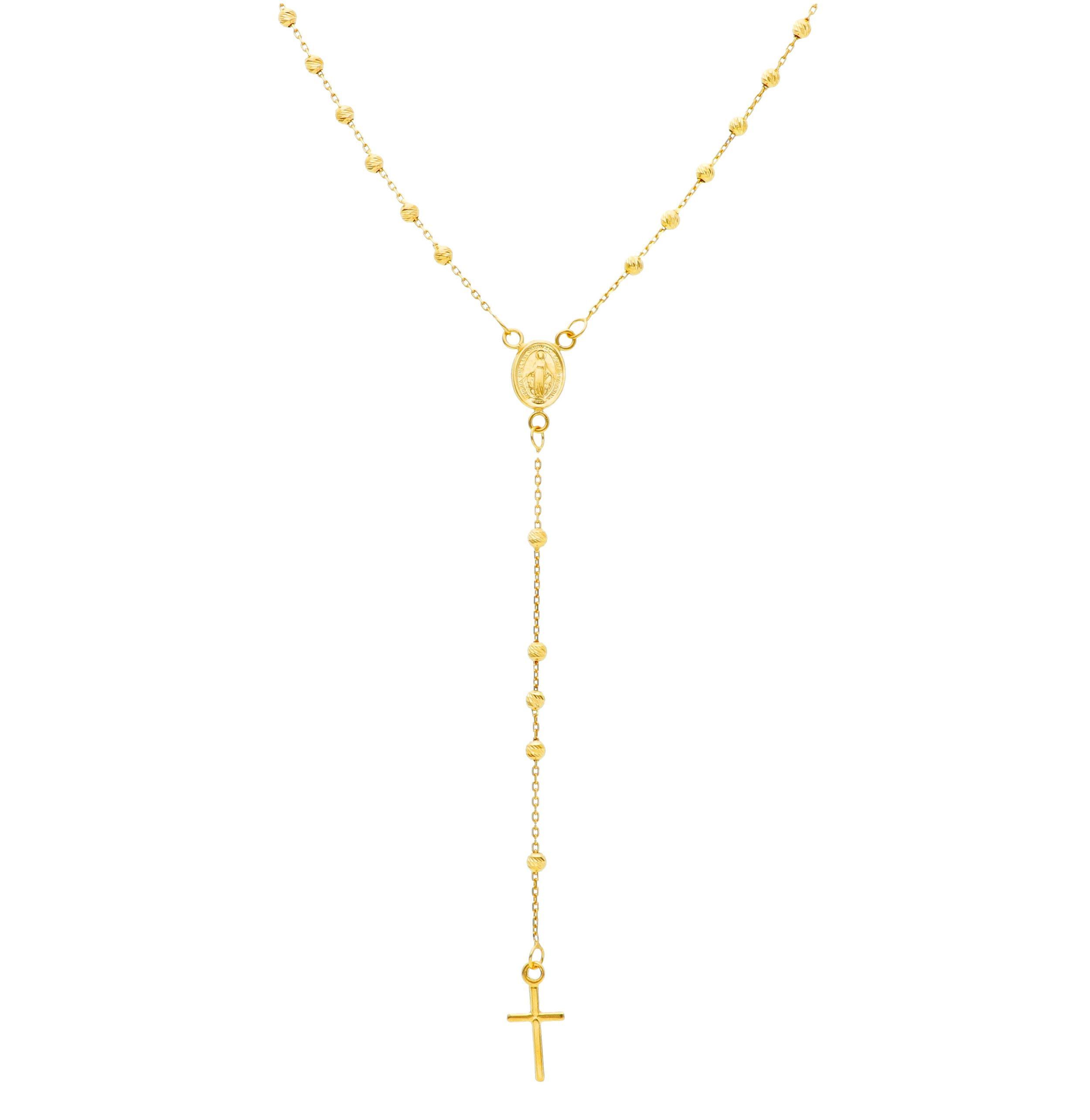 Collana rosario in oro giallo k14  (code S254730)
